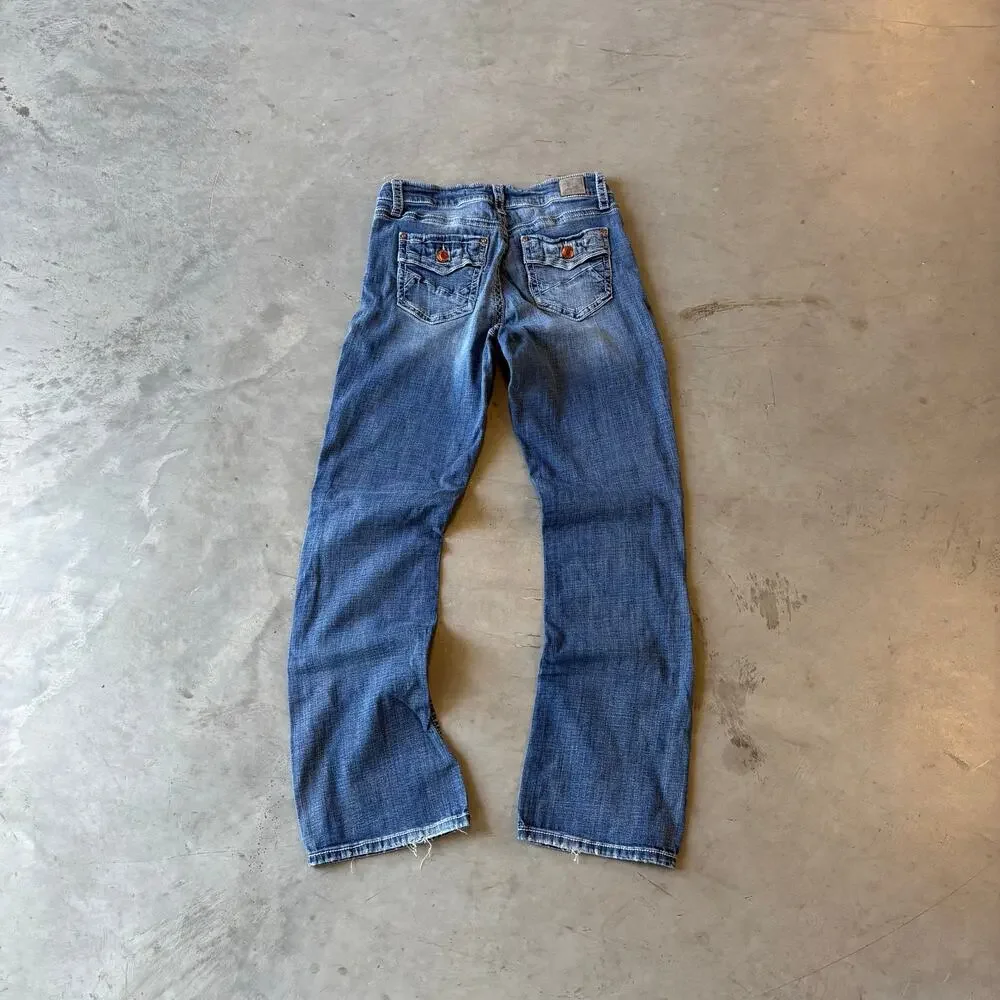 y2k vintage faded washed bootcut flared jeans